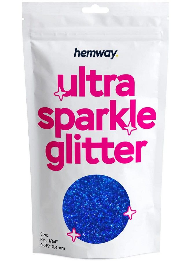 Premium Ultra Sparkle Glitter Multi Purpose Metallic Flake For Arts Crafts Nails Cosmetics Resin Festival Face Hair Sapphire Blue Holographic Fine (1 64