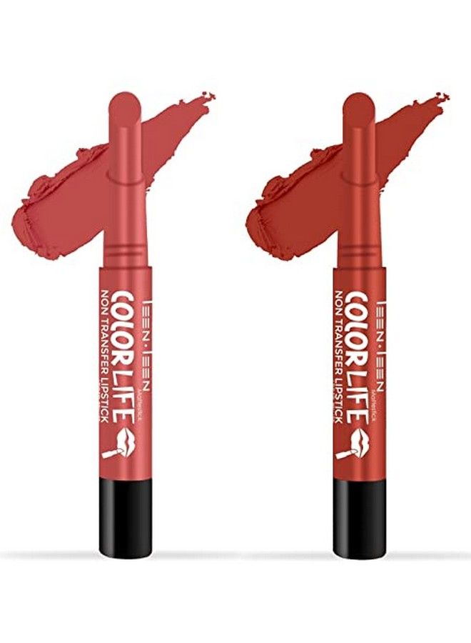 Teen Teen Non Transfer Water Proof Long Lasting Matte Lipstick Combo (Bollywood Nude Forever Trend)