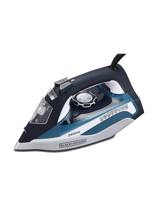 Steam Iron 2400W With Ceramic Sole Plate X2150 Blue/White