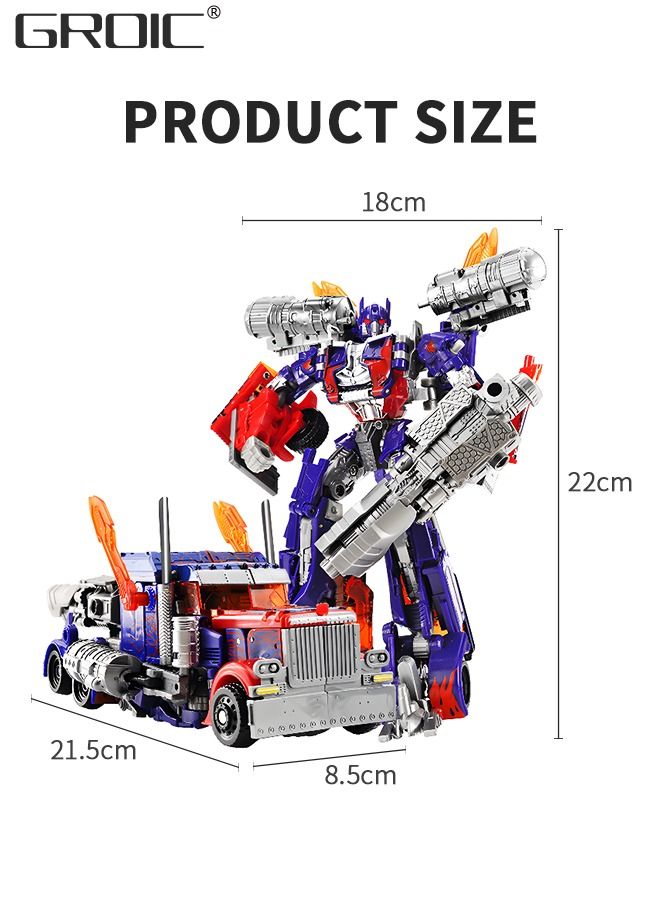 2 In 1 Deformation Robot Toy, Deformed Car Robot Toys, Action Figure Deformation Car Model, Portable Alloy Deformation Robot Toys Gift for Kids-Optimus Prime