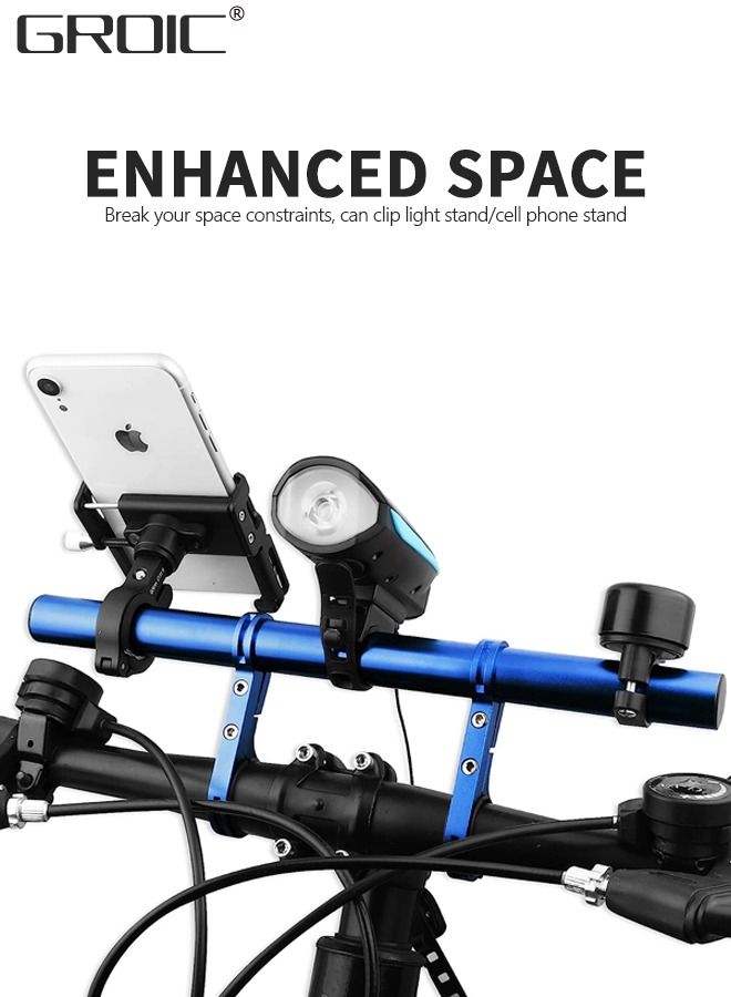 Bicycle Handlebar, Bike Handlebar Extender 11.8in, Multifunctional Bracket Extension, Handlebar Extension Rack, Used for Holding Bicycle Speedometer, GPS, Phone Mount Holder and Bike Light