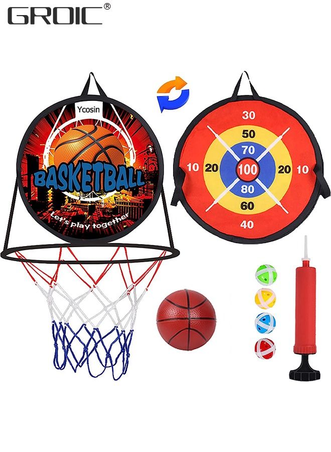 Dart Board for Kids, Basketball Hoop for Kids Toddlers, Sports & Outdoor Play Toys for Kids,Outdoor Games for Kids