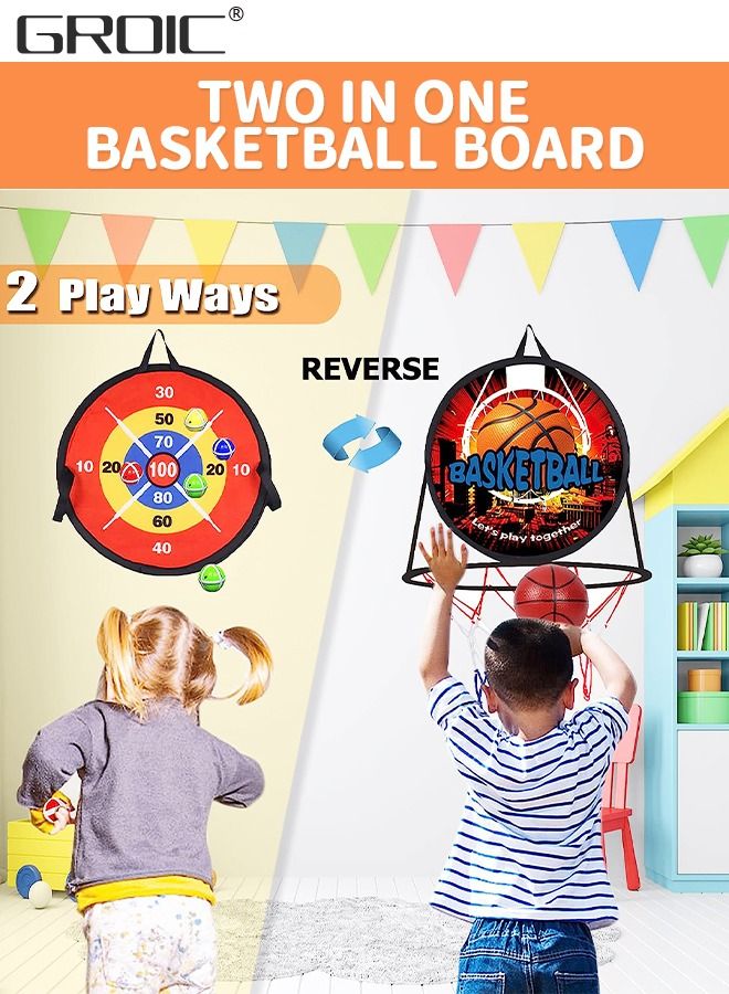 Dart Board for Kids, Basketball Hoop for Kids Toddlers, Sports & Outdoor Play Toys for Kids,Outdoor Games for Kids