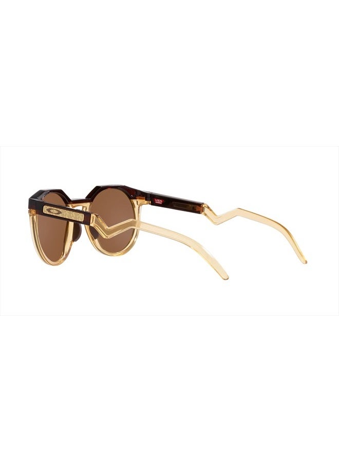 Men's OO9242 HSTN Round Sunglasses, Kylian Mbappe Dark Amber/Light Curry/Prizm Tungsten, 52 mm