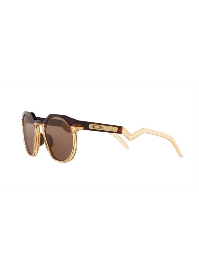 Men's OO9242 HSTN Round Sunglasses, Kylian Mbappe Dark Amber/Light Curry/Prizm Tungsten, 52 mm