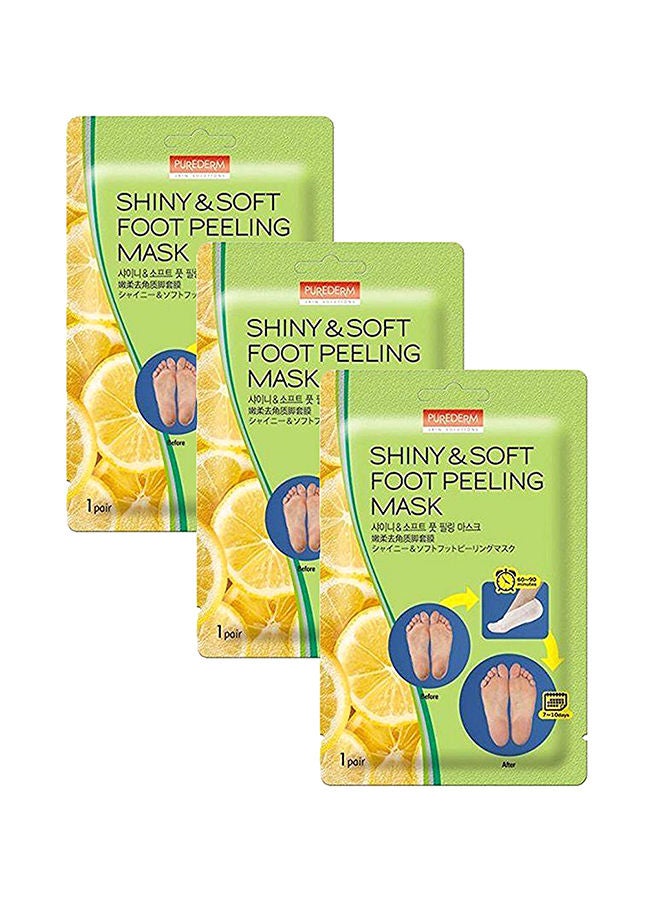 Pack Of 3 Shiny And Soft Foot Peeling Masks