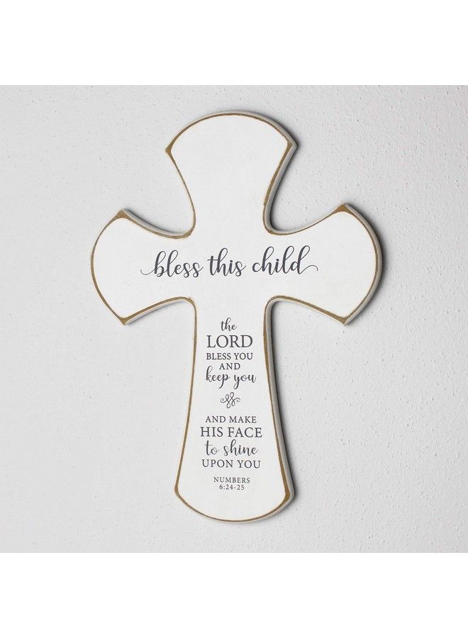 Distressed White Bless This Child Nursery Crossoff White