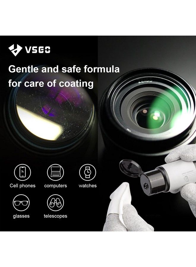Vc01E Optical Lens Cleaner Kit Professional Lens Cleaning Fluid With Camera Cleaning Swabs And Dispensing Bottles Compatible For Cameras Camera Lens Sensor Cleaner And Other Optical Products