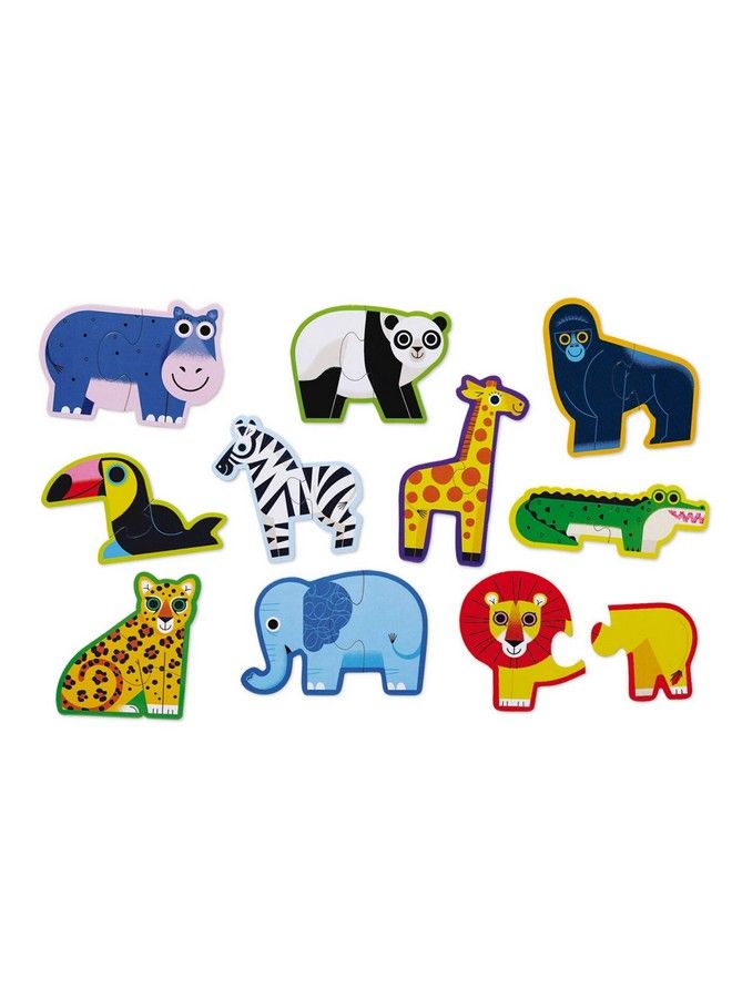 Let'S Begin Jungle 10 2 Piece Beginner Puzzles For Kids Ages 2 Years + Green