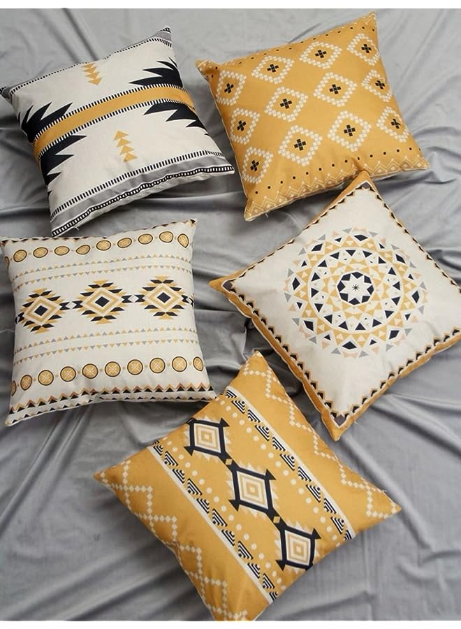 Cushion set of 5 decorative geomatics 45 * 45cm bohemian Cushions, sofa cushion, bedroom, living room, home decor square cushion, modern cushions, Thrown pillow cushions