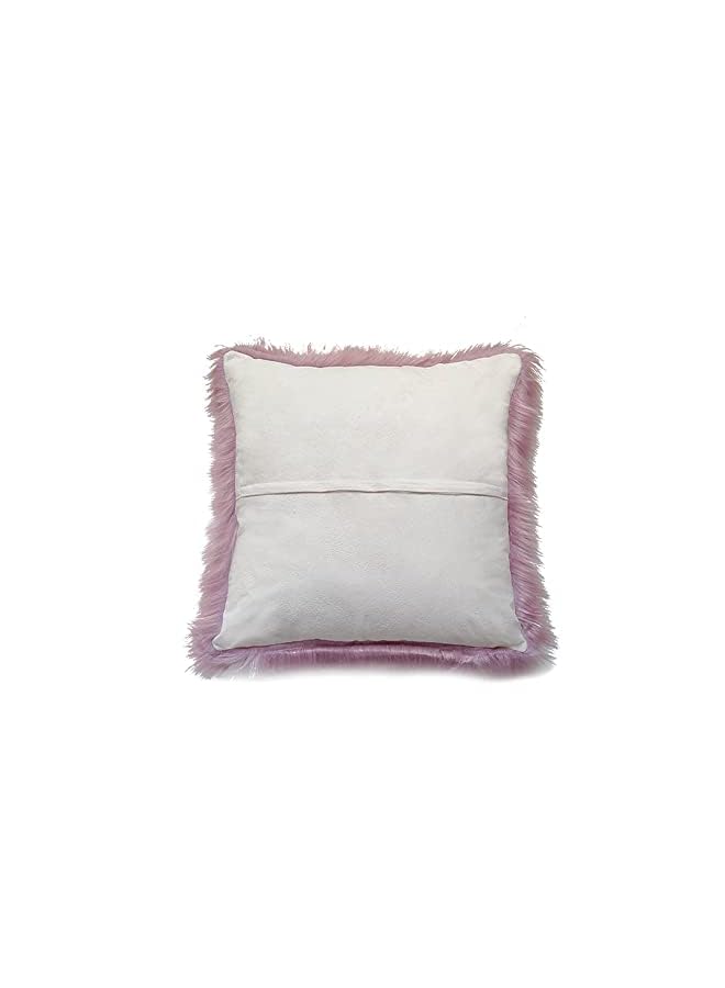 Fur Throw Pillow Covers 18x18 Inch Luxury Long Fur Mongolian Fluffy Soft Cushion Cover Plush Square Floor Pillow Case for Couch Bedroom Sofa Chair 45x45CM (Light Purple)