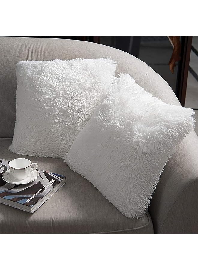 HOME Luxury Soft Faux Fur Fleece Cushion Cover Pillowcase Decorative Throw Pillows Covers, No Pillow Insert, 18