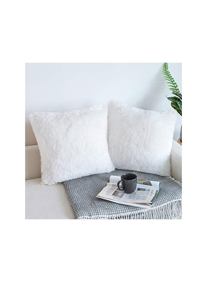 HOME Luxury Soft Faux Fur Fleece Cushion Cover Pillowcase Decorative Throw Pillows Covers, No Pillow Insert, 18