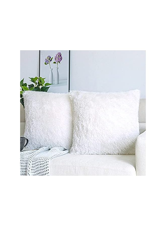 HOME Luxury Soft Faux Fur Fleece Cushion Cover Pillowcase Decorative Throw Pillows Covers, No Pillow Insert, 18