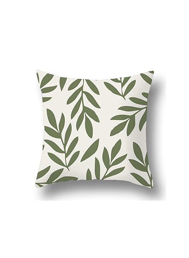 Pillow Covers 18x18, Set of 4 Square Throw Pillow Cover Protector Cushion Covers Pillowcase Home Decor Decorations for Sofa Couch Bed Chair Car (Green 1)