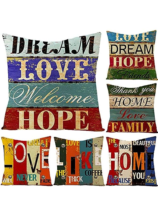 cover 45X45 set of 6pcs Rustic Industrial Pattern Decorative Throw Pillow Case 18X18inch (Rustic Industrial by MissTiara)
