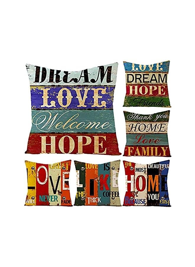 cover 45X45 set of 6pcs Rustic Industrial Pattern Decorative Throw Pillow Case 18X18inch (Rustic Industrial by MissTiara)