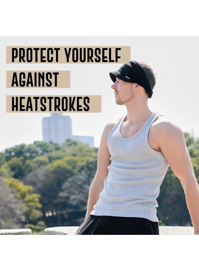 Cooling Sports Visor Sun Hat - Womens Mens Athletic Wide Brim Summer Caps UPF-Cutting Khaki