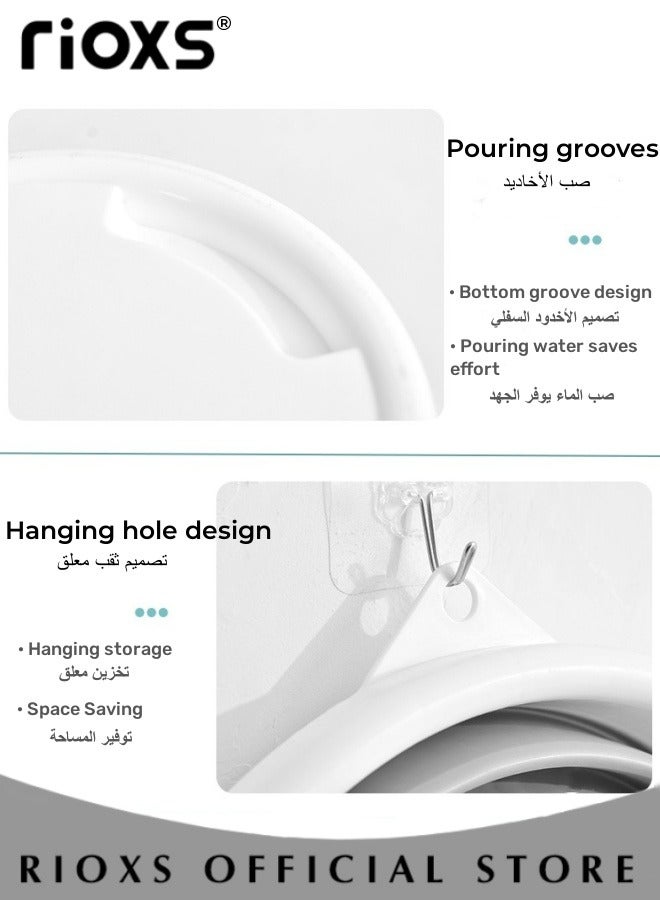 Collapsible Bucket With Lid,10L/15 L Portable Plastic Bucket,Space Saving Foldable Water Pail,Practical Bucket For Indoor Outdoor Use,Water Bucket For Household/ Camping/ Hiking/ Fishing/ Car Wash, 32x20x24cm/35.5x28x22.3cm