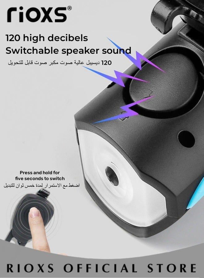 USB Rechargeable Bike Light Set And Reflective Running Vest,Ultra Bright Bicycle Lights With Horn And Headlight Tail Rear Reflectors,Bike Accessories For Night Riding,Waterproof Bicycle Accessories For Men Women Night Road Cycling