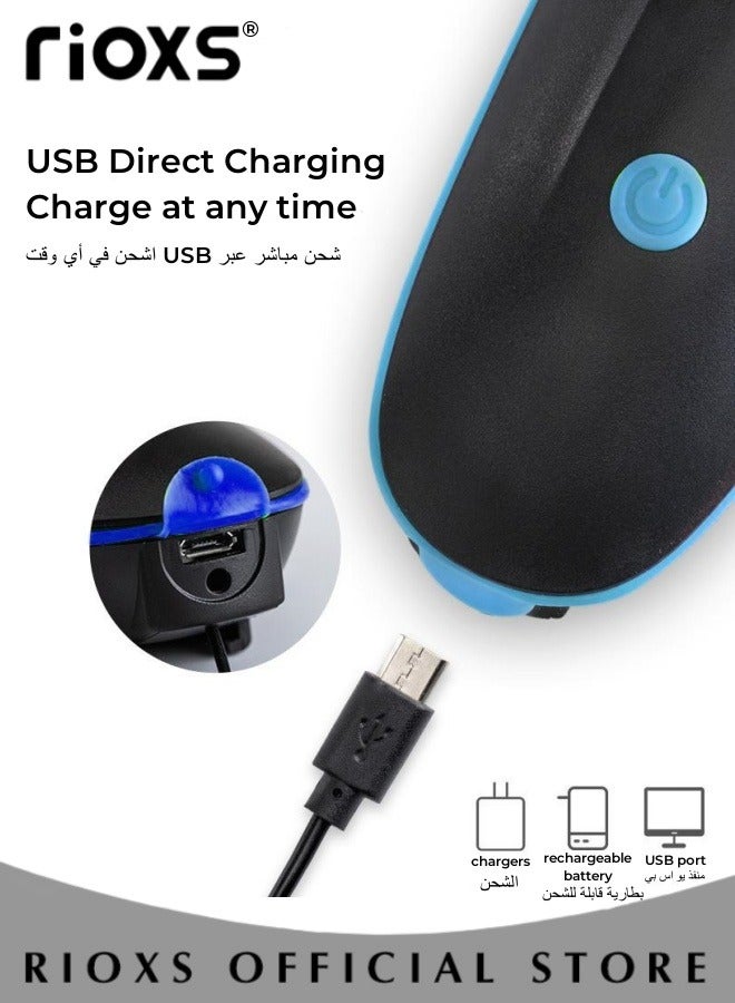 USB Rechargeable Bike Light Set And Reflective Running Vest,Ultra Bright Bicycle Lights With Horn And Headlight Tail Rear Reflectors,Bike Accessories For Night Riding,Waterproof Bicycle Accessories For Men Women Night Road Cycling