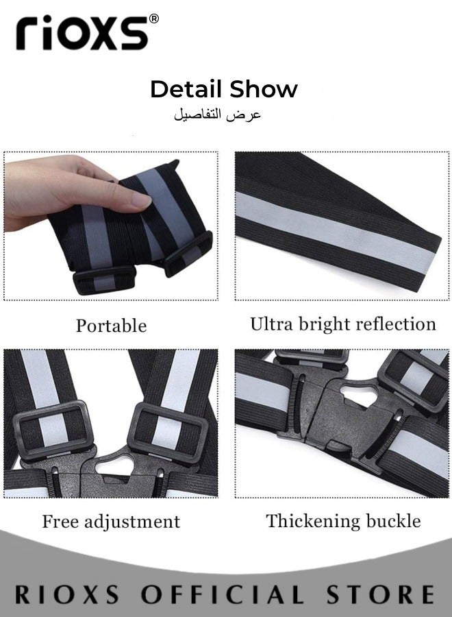 USB Rechargeable Bike Light Set And Reflective Running Vest,Ultra Bright Bicycle Lights With Horn And Headlight Tail Rear Reflectors,Bike Accessories For Night Riding,Waterproof Bicycle Accessories For Men Women Night Road Cycling