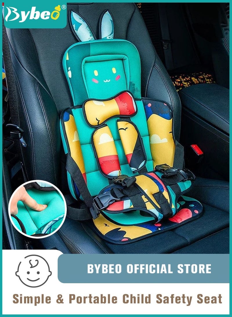 Auto Child Safety Seat Simple Car Portable Seat Belt, Foldable Car Seat Protection Travel Accessories for Kids 0-12, Car Seat Liner for Toddlers 3-5