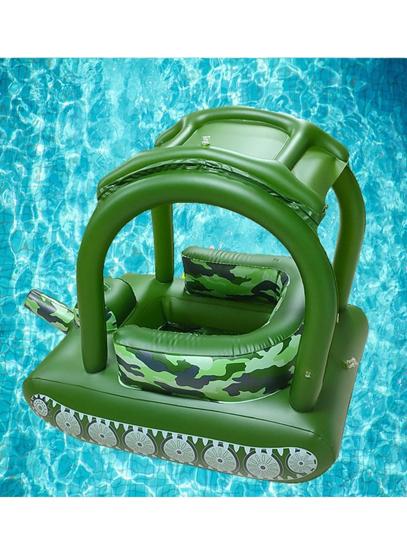 COOLBABY Kids Swimming Float Inflatable Baby Pool Float with Sun Canopy and Safety Seat Tank Baby Swimming Ring for Beach Party Pool Toys