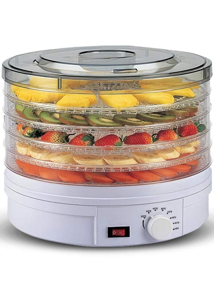 Eacam Electric Food Dehydrator, Food Dryer Herb Dryer 5 Tier Tray Fruit Dryer Beef Jerky with Adjustable Thermostat
