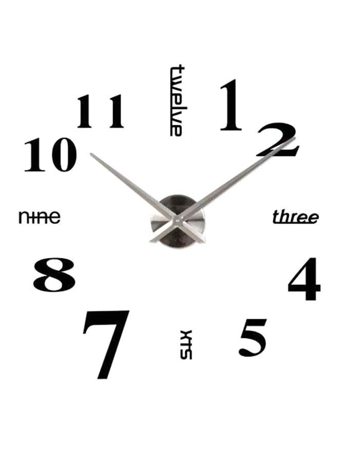 Decorative 3D Mirror Wall Clock Black 50 x 70cm