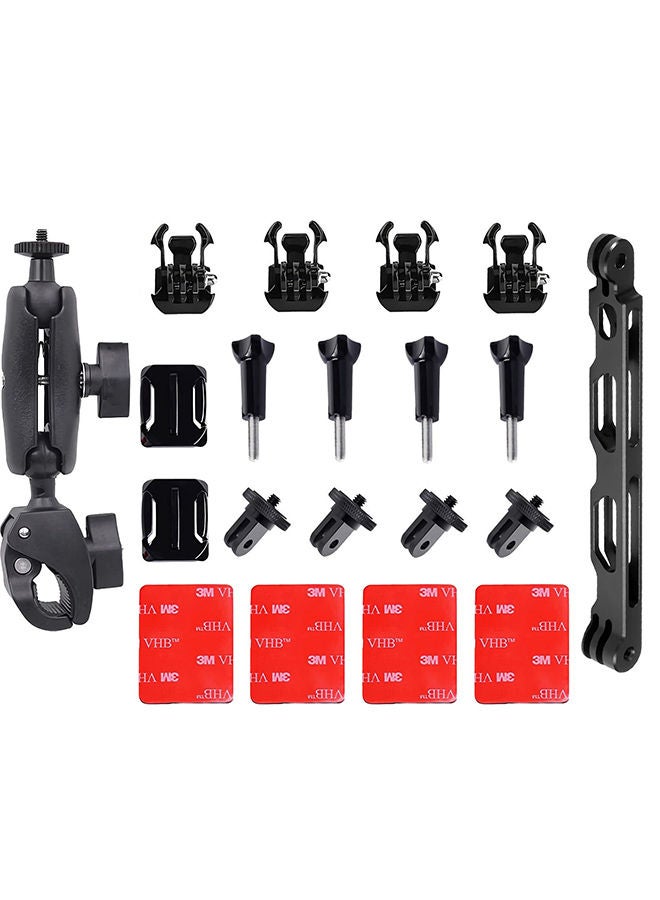 Motorcycle Accessories Mount Bundle Kit for Insta360 ONE X3 X2 ONE X ONE R RS Cameras and GoPro Hero 11 10 9 8 7 6 5 Black Session 5/4/3 OSMO Action Yi Action Camera and More