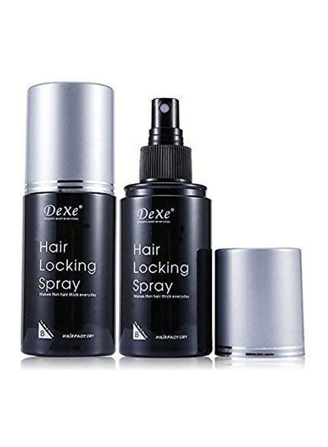 2-Piece Hair Building Fibers And Hair Locking Spray Set Black