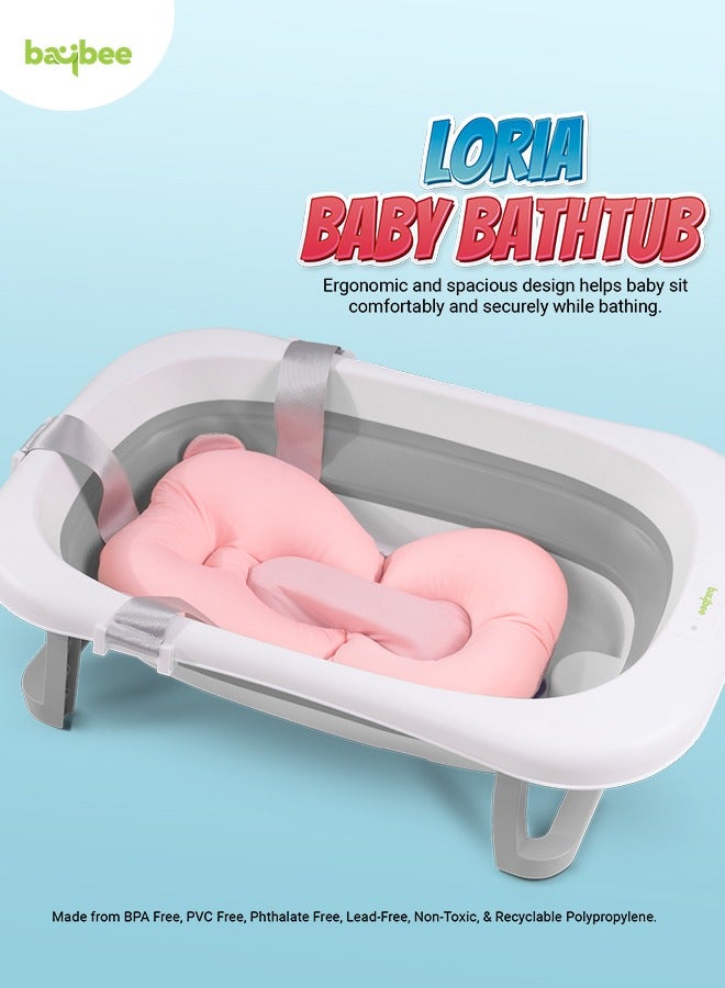 Baybee Loria Foldable Baby Bath Tub for Kids, Baby Bath Seat Mini Swimming Pool, Kids Bathtub for Baby with Non-Slip Base, Kids baby bath tub for 0 to 2 years Old