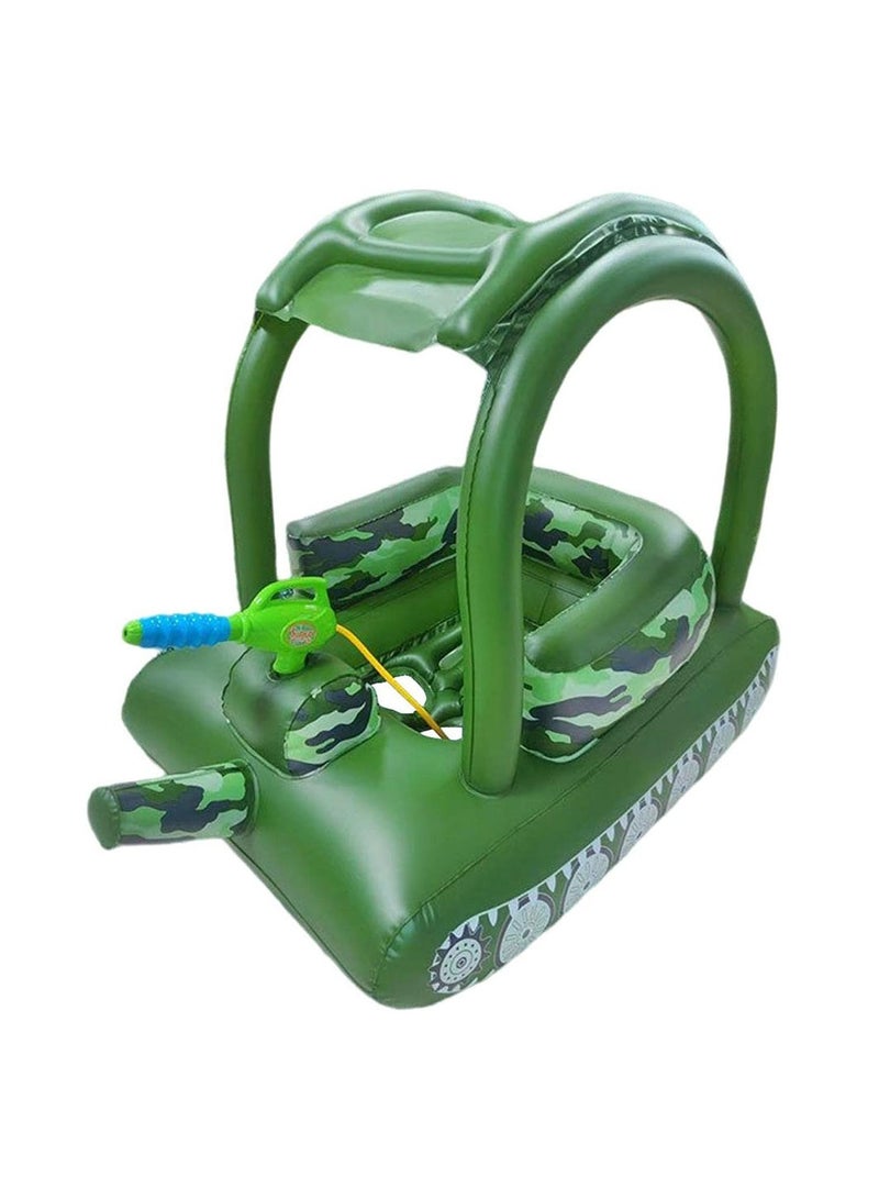 Kids Swimming Float Inflatable Baby Pool Float with Sun Canopy and Safety Seat Tank Baby Swimming Ring for Beach Party Pool Toys