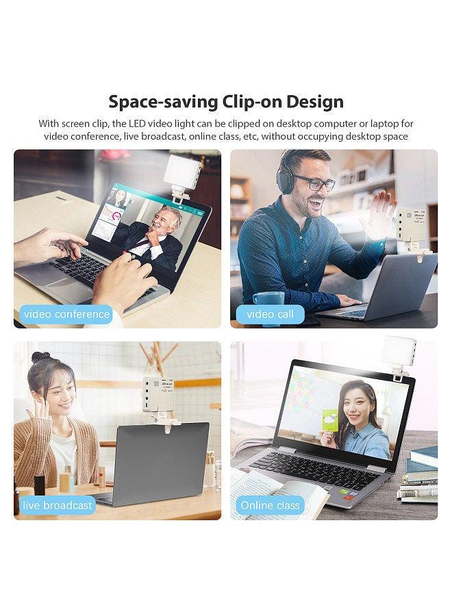 NiceFoto SL-60B Pocket LED Video Light Video Conference Lighting 5 Levels Adjustable Brightness