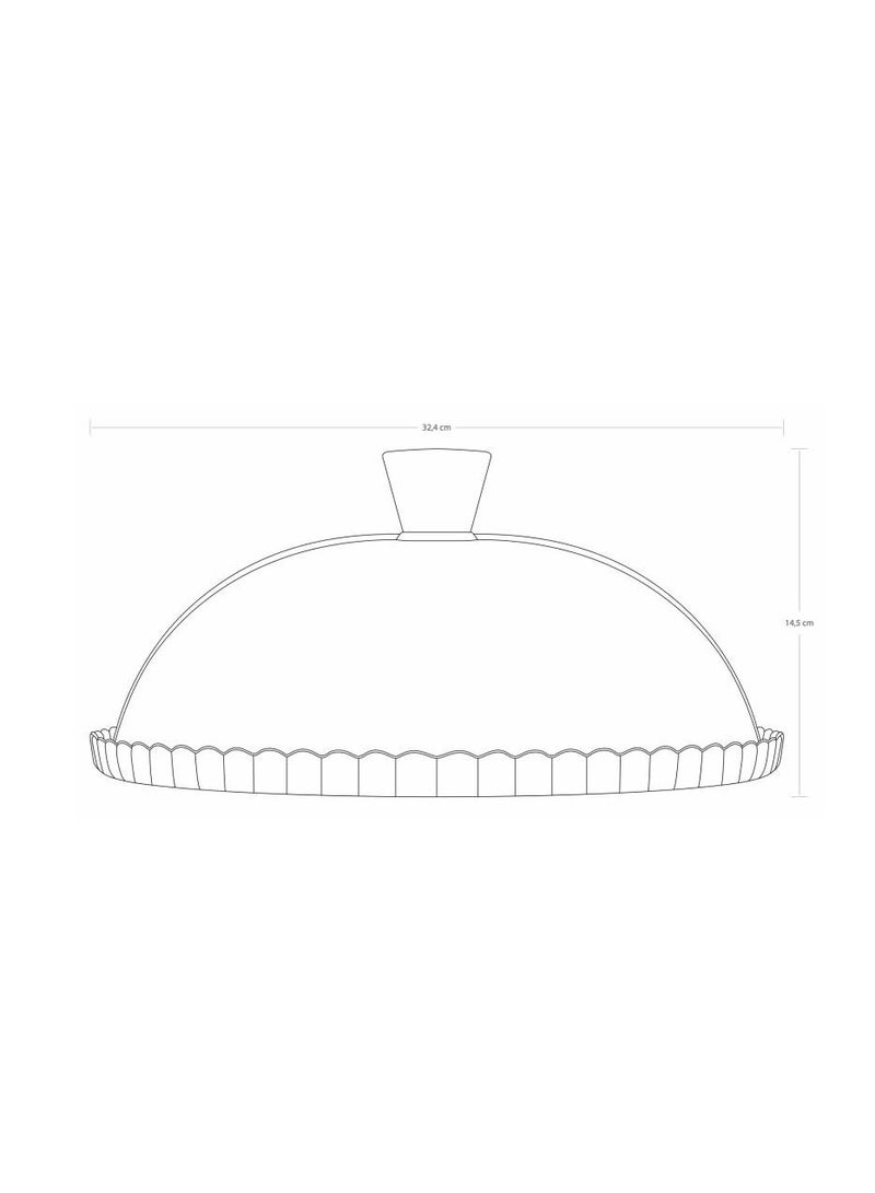 Patisserie Glass Service Plate & Dome 32 cm Clear