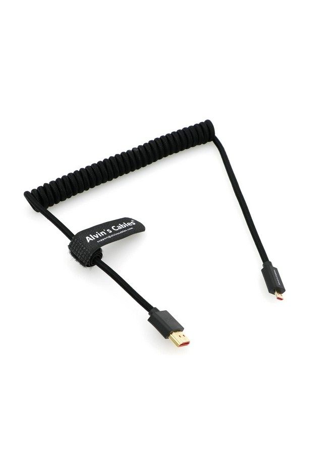 Alvin’S Cables 8K 2.1 Microhdmi To Hdmi Braided Coiledcable For Atomosninjav 4K60P Record 48Gbps Hdmi For Canonr5C; R5; R6