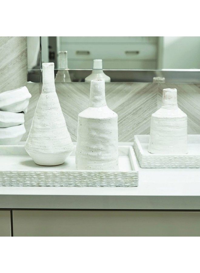 Pure Design Modern Ceramic Pottery Vase For Home Decor 8Inches High White