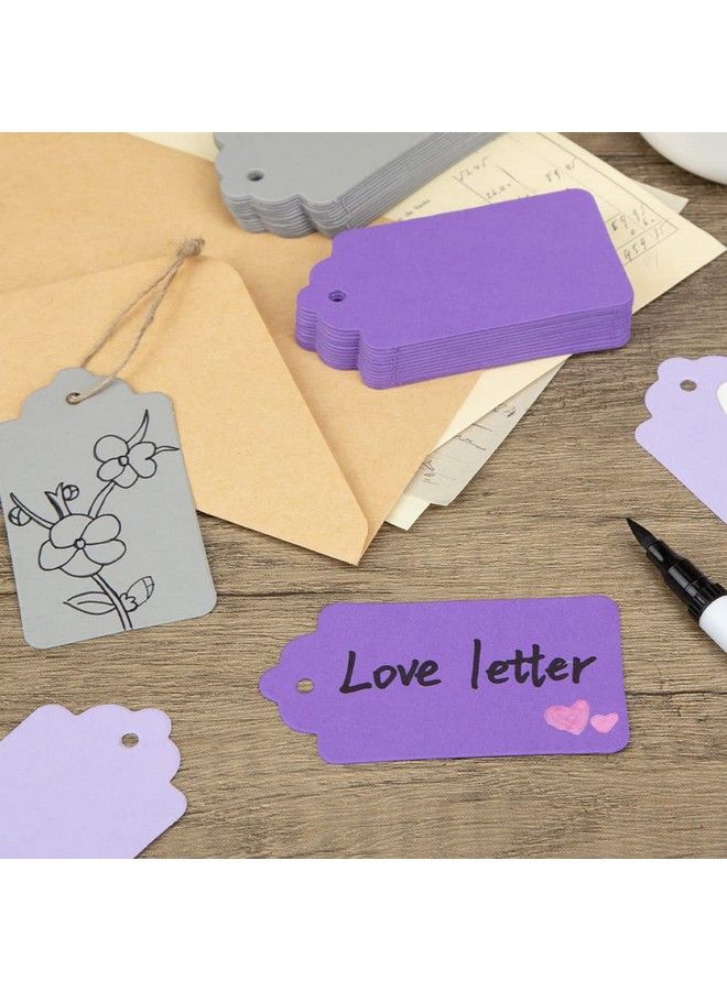 Kraft Paper Gift Tags With String 170Pcs Multicolored Hanging Tags Price Tags Purple Gray White Wedding Birthday Holiday Party Favors