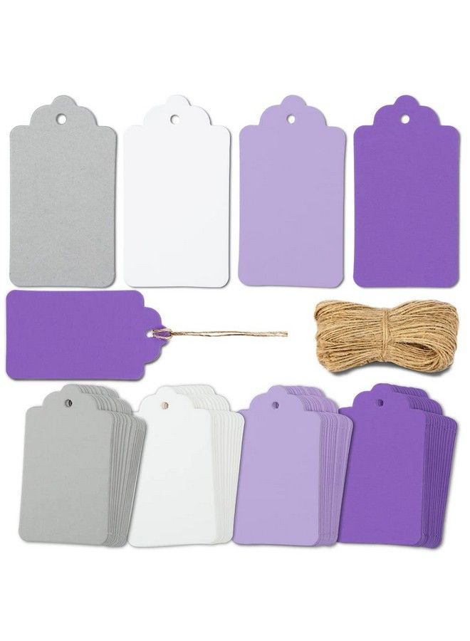 Kraft Paper Gift Tags With String 170Pcs Multicolored Hanging Tags Price Tags Purple Gray White Wedding Birthday Holiday Party Favors