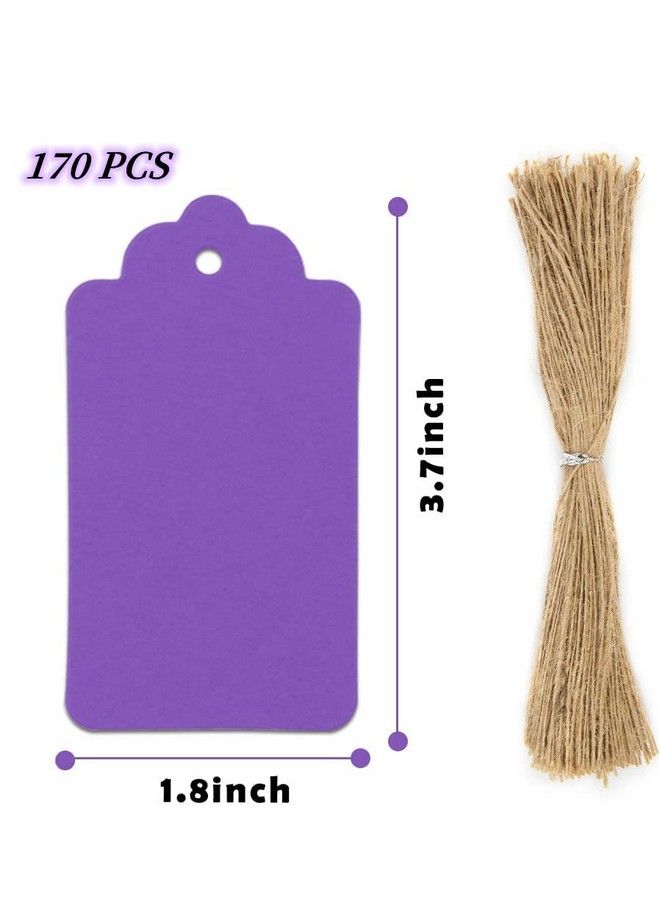 Kraft Paper Gift Tags With String 170Pcs Multicolored Hanging Tags Price Tags Purple Gray White Wedding Birthday Holiday Party Favors