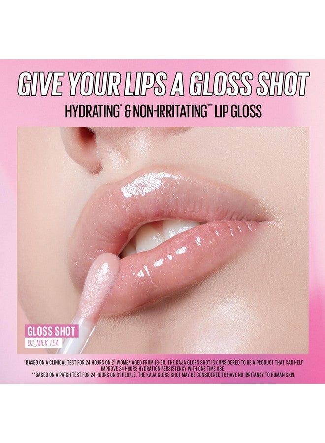 Lip Gloss Gloss Shot ; With Jojoba Oil Tinted Shimmer Hydrating Non Sticky Juicy Nude Plumper Looking Lips 03 Honey Drizzle 0.14 Fl Oz