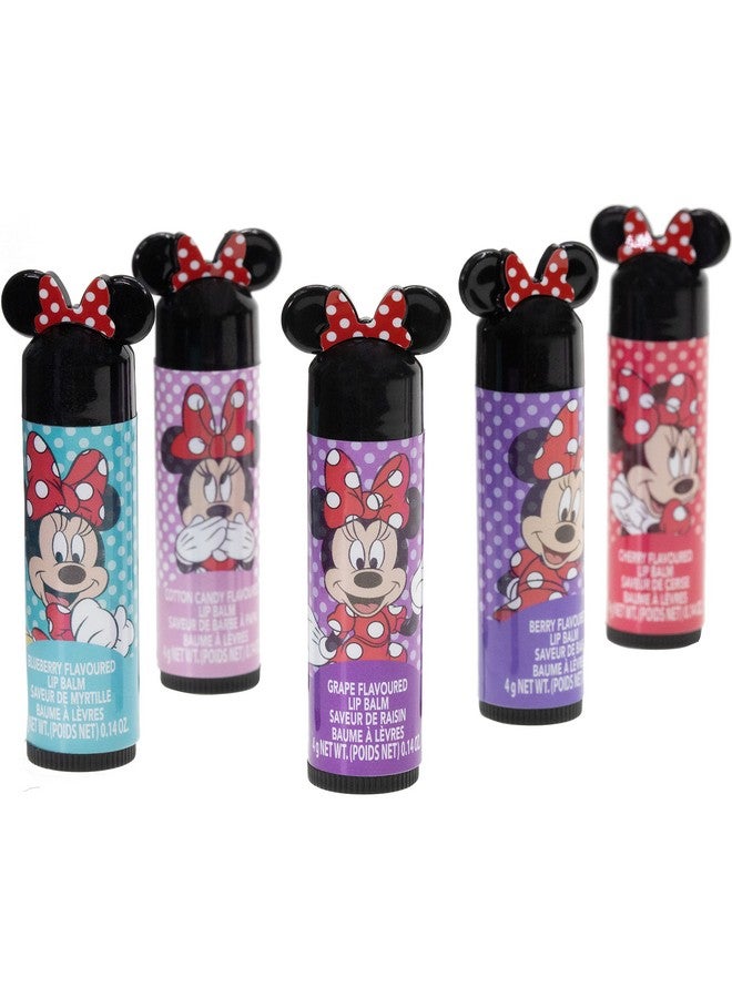 Disney Minnie Mouse Sparkly Cosmetic Makeup Set For Girls With Lip Balm Nail Polish Nail Stickers35 Pcs;Perfect For Parties Sleepovers Makeovers;Birthday Gift For Girls Above 3 Yrs