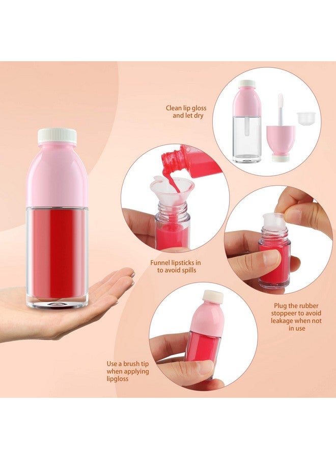 12 Pieces Adorable Empty Lip Gloss Bottles 8Ml Refillable Funny Coke Bottle Shaped Lip Glaze Tube With Wand Brush Small Travel Split Charging Lip Oil Sample Vials Container Diy Makeup Holder