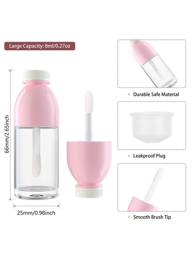 12 Pieces Adorable Empty Lip Gloss Bottles 8Ml Refillable Funny Coke Bottle Shaped Lip Glaze Tube With Wand Brush Small Travel Split Charging Lip Oil Sample Vials Container Diy Makeup Holder