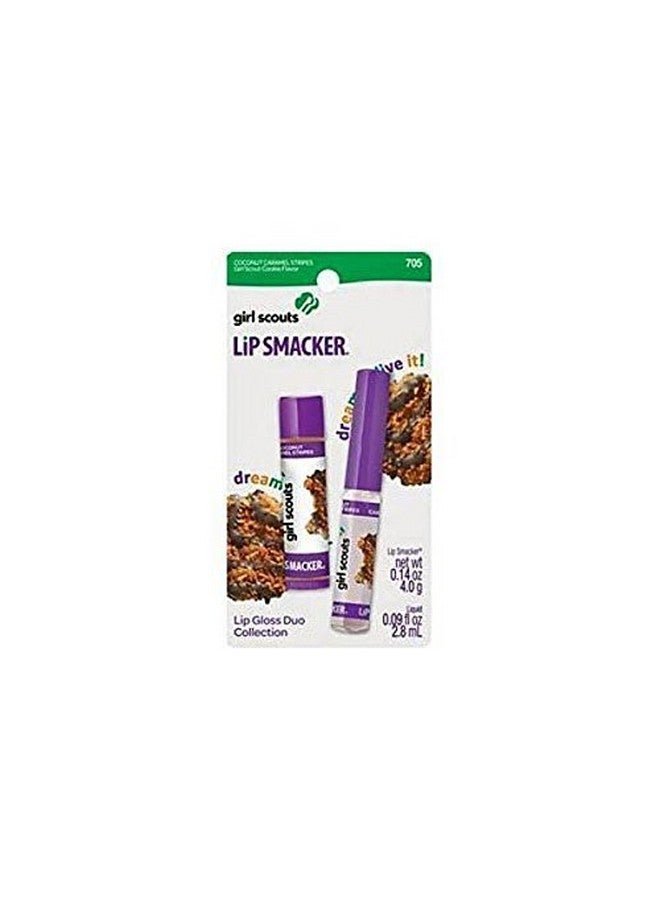 Girl Scouts Cookies Flavored Lip Smacker Coconut Caramel Stripes Duo Lip Glosses