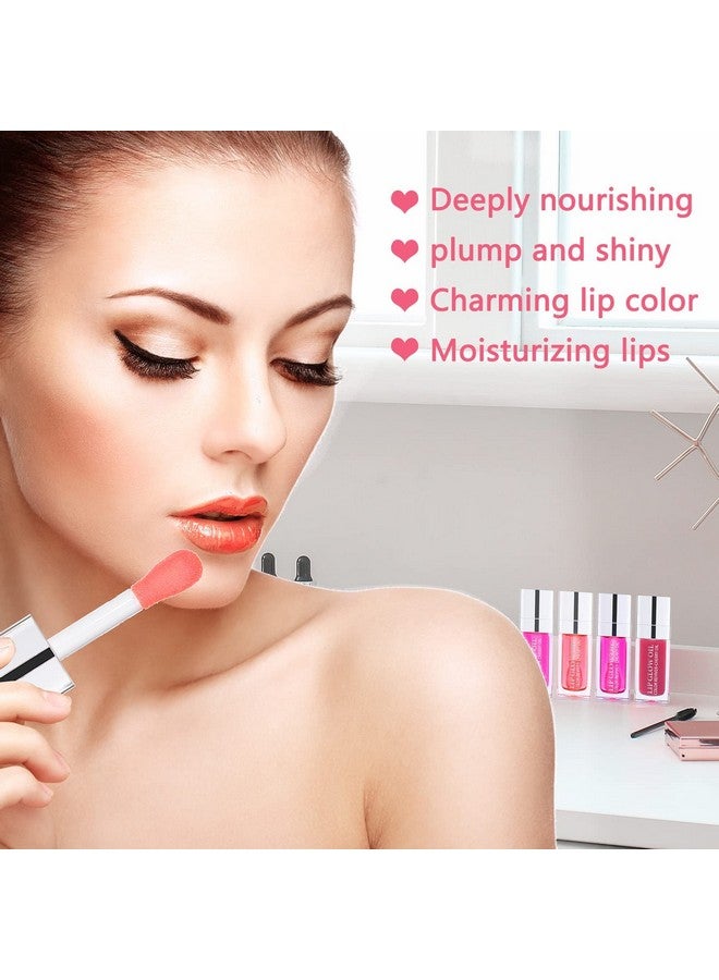 Plumping Lip Oil Hydrating Gloss Tinted Lip Balm Transparent Lip Care Big Brush Head Glitter Shine Long Lasting Nourishing Non Sticky Fresh Texture