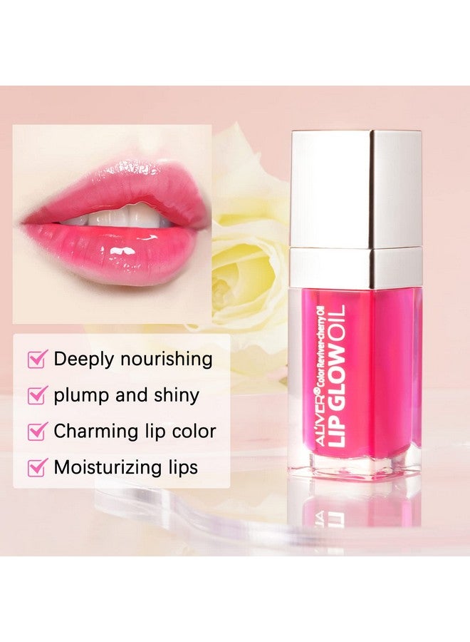 Hydrating Lip Glow Oil Moisturizing Lip Glosshydrating Lip Glow Oil Long Lasting Waterproof Lip Tint Set Lip Stain (Pink)
