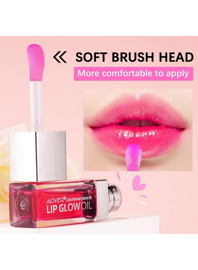 Hydrating Lip Glow Oil Moisturizing Lip Glosshydrating Lip Glow Oil Long Lasting Waterproof Lip Tint Set Lip Stain (Pink)