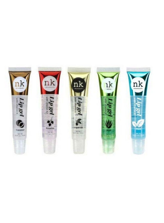 [5Pcs] Nk Lip Gel Rosehip Argan Oil Mint Aloe Coconut Moisturizing Clear Gloss